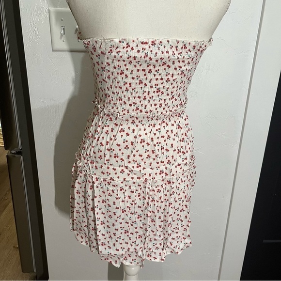 Olivaceous Liberty Floral Strapless Shirred Baby Doll Ruffle Mini Dress … - Picture 2 of 12